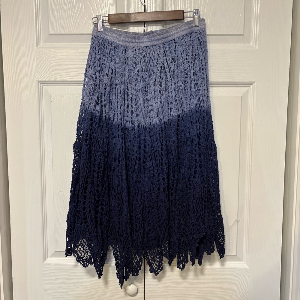 Y2K Boho Ombre Crochet Midi Skirt Festival Hippie Women’s Large - Picture 2 of 5